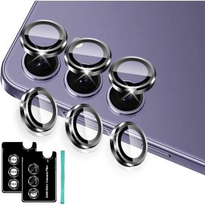 LORANKA-Protection de Lentille pour Samsung Galaxy S24 Plus/Galaxy S24+ 5G Cam&eacute;ra Arri&egrave;re Protecteur, Individuel en Alliage Aluminium en HD Verre Tremp&eacute; 9H, Protector Cam&eacute;ra pour Tout Coque, Noir - Neuf