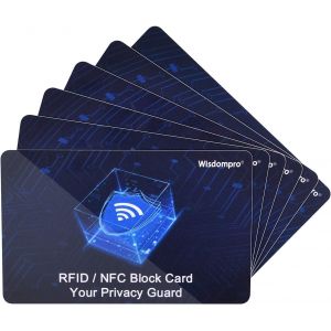 Lot de 6 cartes de blocage RFID/NFC,tection de carte de crédit,tection de carte sans contact, bloqueur de cartes RFID pour cartes de débit, cartes d'identité, passeport, portefeuille - Neuf