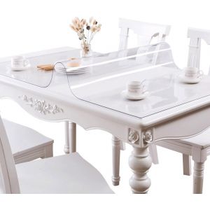 KALANKA-Nappe PVC Transparente Anti-p&eacute;n&eacute;tration Facile &agrave; Nettoyer Taille Personnalisable &Eacute;paisseur 1,0 mm Taille 60 * 120cm - Neuf