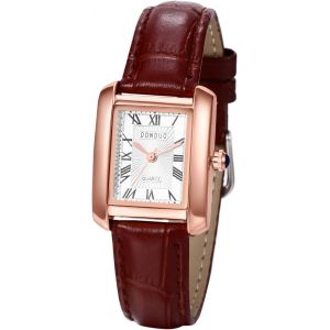 Eryi-Montre Homme Femme Rectangulaire En Cuir,Montre Couple À Bracelet Analogique Quartz,Montre Couple Pour Les 2 Simple Avec Chiffres Romains,Cadeau Saint-Valentin - Neuf