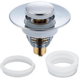 YEMAESRE-1 Pop-Up Bouchon D'Évier En Laiton, Drain D'Évier Universel,Être Applicable Cuisine, Évier (Plaqué Abs + Noyau En Cuivre) (Diamètre 62Mm, Hauteur 45Mm) - Neuf