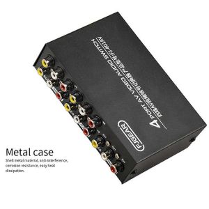 Commutateur AV FJGEAR 4 en 1 sortie,commutateur d'interface de t&ecirc;te AV RCA - Neuf