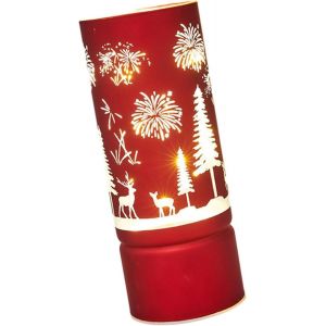 No&euml;l lampe de table, rouge, imperm&eacute;able &agrave; l'eau de lumi&egrave;re la nuit, d&eacute;coration de No&euml;l, en verre de la lampe, utilisation int&eacute;rieure et ext&eacute;rieure de d&eacute;coration de No&euml;l - Neuf