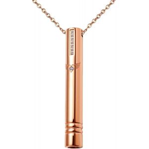 Kal-Collier Pendentif Homme Femme: Collier Acier Inoxydable Pendentif Sifflet Silencieux Avec Coeurs Ail&eacute;s Et Zircons Brillants Outil De Respiration- - Cadeau Anniversaire - Neuf