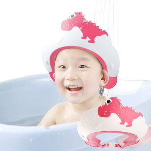 Les Enfants Nagent Visière, Bébé Bonnet De Bain, Douche Chapeau Pour Les 0 À 9 Ans Enfants, Réglable Visière Des Casques De Bain De Protéger Les Enfants Des Yeux Et Des Oreilles (Dinosaure Rose) - Neuf