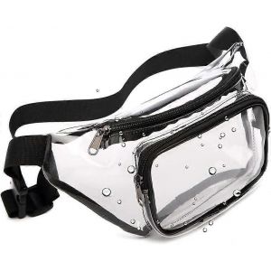 Sac banane transparent,sac banane élégant stade,peut être utilisé par les hommes et les femmes. Noir - Neuf