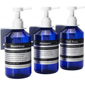 Bhhbb-Sookdeo Bouteille Distributrice Pour Salle De Bain Et Cuisine Rechargeable Pour Shampoing, Après-Shampoing, Savon À Vaisselle, Lotion, Huile, Savon De Douche Avec Pompe, 17 Oz, 500 Ml, Lot De 3 - Neuf