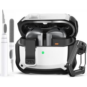 LORANKA-AhaStyle Coque Samsung Galaxy Buds3/Buds3 Pro/Buds 3 FE (2025) avec Clip de Verrouillage S&eacute;curis&eacute; Housse Etui de Protection Antichoc avec Kit de Nettoyage Compatible avec Samsung Galaxy Buds3 - Neuf