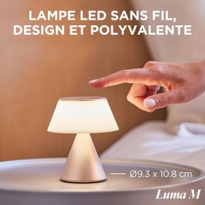 Lampe De Bureau Led Luma M, Lampe De Table Sans Fil Tactile Avec Variateur D'intensit&eacute; Et Synchronisation Multi Lampes, 9 Couleurs De Lumi&egrave;re Pour Bureau, Chambre Et Chevet - Rouge Sombre - Neuf