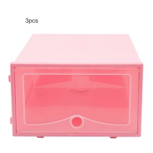 Hjlian Lot De 3 Boites A Chaussures Epaisses Et Transparentes, Empilables, Avec Couvercle (Rose) - Neuf