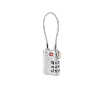Câble Antivol À Combinaison À 3 Chiffres Approuvé Par La Tsa Pour Bagages, Boîtes À Outils Et Sacs À Dos - Alliage De Zinc Durable, Argent - Neuf