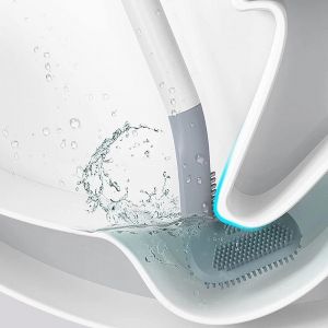 Brosse de toilette en silicone &agrave; poils de golf pour le rangement et la salle de bain - Neuf