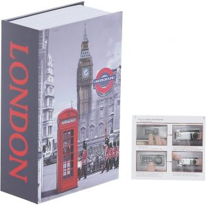 Coffre Fort Livre London, Coffre-Fort En Forme De Livre D'imitation Avec Serrure &Agrave; Combinaison, Mini Coffre-Fort En Forme De Livre Pour L'argent, Bo&icirc;te De Rangement Secr&egrave;te Pour Cacher La Cl&eacute; - Neuf