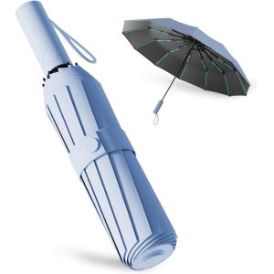 Parapluie Pliant Automatique,Parapluie Pliant Automatiq, P Parapluie Pliant R&eacute;sistant Au Vent, Parapluie Automatique Compact Coupe-Vent Avec 60 Baleines Pour Les Hommes Et Les Femmes - Neuf