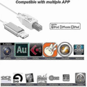 Lightning vers Type-b Convertisseur de clavier Midi Câble USB 2.0 pour Iphone 7 8 X Ipad - Neuf