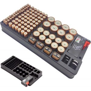 YEMAESRE-Boîte De Rangement Pour Piles Avec Support Testeur - Organ ur Pour 116 Piles De Différentes Tailles - Pour Aaa, Aa, 9 V, C, D Et Pile Bouton - Neuf
