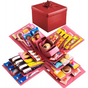 Boîte Cadeau Explosion À Faire Soi-Même, Boîte À 5 Couches Avec Ruban Adhésif Et Ruban, Boîtes De Scrapbooking, Album Photo, Cadeaux D'explosion, Boîtes Créatives Pour Anniversaire - Neuf