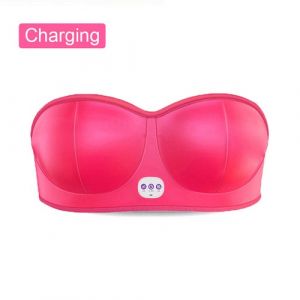 Soutien-Gorge De Massage &Eacute;lectrique Pour Les Seins, Masseur Vibrant Sans Fil Pour L'augmentation Mammaire, Rouge - Neuf