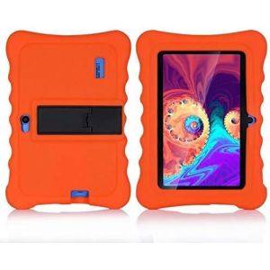 LORANKA-Coque Housse &Eacute;tui pour Haehne 7/LAMZIEN 7/Dragon Touch 7/JEJA 7/Pritom 7/YUNTAB Q88H Q88 7/JINYJIA 7 Pouces Tablette Tactile, Coque &Eacute;tui en Silicone avec R&eacute;glable Support, Orange - Neuf