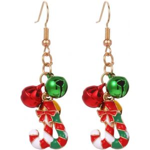 Kal-Boucles D'oreilles Pour Femmes, Boucles D'oreilles Pendantes En Alliage Avec Bijoux En Forme De B&acirc;ton De Marche, Boucles D'oreilles Perc&eacute;es En Forme De Cartilage Cadeaux De No&euml;l - Neuf