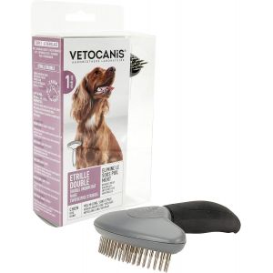 Jgd-- Brosse Etrille Double Pour Le Toilettage Du Chien - Accessoire Avec 18 Dents - Hygi&egrave;ne Et Sant&eacute; - Facile &Agrave; Nettoyer Et Entretenir - Pour Poils Longs, Mi-Longs Et Epais - Neuf