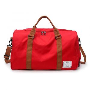 Sac de voyage/sport grande capacite, resistant, avec compartiment a chaussures, unisexe, rouge - Neuf