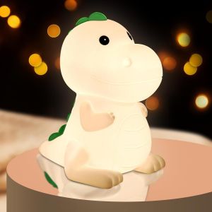 Veilleuse B&eacute;b&eacute; Dinosaure Rechargeable, 7 Couleurs Et 3 Niveaux De Luminosit&eacute;, Lampe De Chevet Enfant, Lumi&egrave;re Nocturne Pour Chambre B&eacute;b&eacute; Et Maternit&eacute; - Neuf