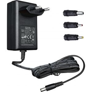 KALANKA-Adaptateur d'alimentation 12 V 1,5 A/1 500 mA, Prise Murale AC 100-240 V 50/60 Hz vers DC 12 V 1,5 A 18 W avec 3 Embouts, c&acirc;ble de 1,8 m de Long pour Une Utilisation Stable et Flexible, liste - Neuf