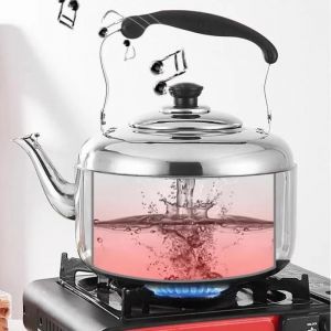 Bouilloire à gaz en acier inoxydable OUTAD - 5L - sifflet sonore - universel - Neuf