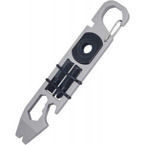 Ytfhg-Outil Carte Multifonction, Porte-Clés Portatif En Acier Inoxydable Avec 2 Embouts De Vissage, Outils Multitool, Pour Le Camping En Plein Air, Adventure Mini Tools (9 In 1) - Neuf