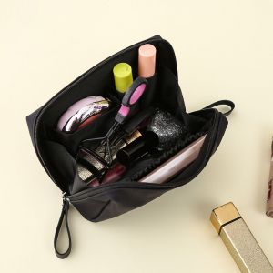 Trousse de maquillage portable, trousse de maquillage &eacute;tanche, organiseur de sac simple, petite pochette cosm&eacute;tique, rangement de voyage cosm&eacute;tique, pochette de maquillage, id&eacute;e cadeau de No&euml;l - Neuf