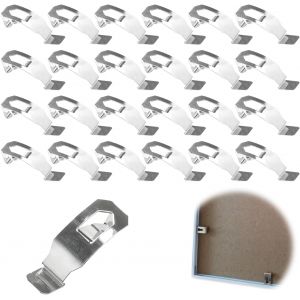 Mevronisshop-24 Pi&egrave;ces Clips De Fixation Pour Cadre,Clip De Fixation Pour Photo,Clips Pour Cadres En Acier Galvanis&eacute;(Argent,35&times;13mm) - Neuf