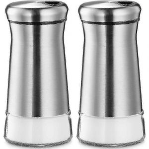 Salières et poivrières - Distributeur d'épices noires et argentées avec trous de versement - Acier inoxydable et verre - - Neuf