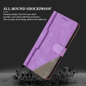 Étui Pour Huawei Y6 Prime/Y6 2018/Honor 7a/Enjoy 8e, Housse En Cuir Pu Avec [Protection Antichoc Tpu] [Fonction Support] [Porte-Cartes] Antichoc Magnétique Coque Pour Honor 7a - Violet - Neuf