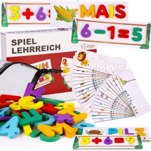 Kal-Jouet Enfant 3-8 Ans, Jeux Educatif D'orthographe,2 In 1 Montessori Apprenez &Agrave; Lire Les Lettres Et L'arithm&eacute;tique, Apprendre A Lire Jeux De Societe 3-8 Ans Jouet Garcon Lettre Scrabble Classique - Neuf