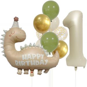 Decoration Anniversaire 1 An Garcon, Ballons De D&eacute;coration Pour L'Anniversaire D'Un Dinosaure De 1 An, Ballons En Aluminium Pour Dinosaures, Ballon Anniversaire 1 An, Deco Anniversaire Garcon Fille - Neuf