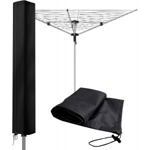 KALANKA-Housse Sechoir Parapluie Imperm&eacute;able, 210D Oxford Coupe-Vent Housse Anti-UV avec Fermeture Eclai, pour S&eacute;choir de Jardins, 160x15x15cm - Neuf