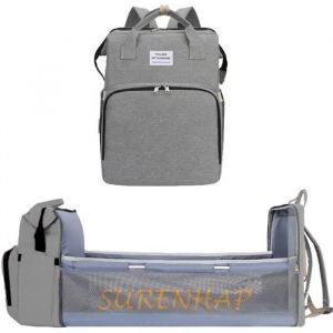 Sac &Agrave; Langer Berceau B&eacute;b&eacute; Multifonctionnel De Voyage Portable Pliable - Gris - Surenhap - 3 En 1 - Neuf