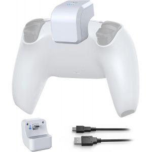 PS5 Contr&ocirc;leur Accessoires et Batterie Rechargeable, 1500mAh avec Indicateur LED, jeu et Charge Kit pour le Contr&ocirc;leur de PlayStation 5 avec C&acirc;ble de Charge USB Type-C - Neuf