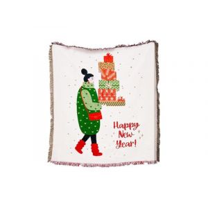 Couverture De Camping De No&euml;l 180 X 130 Cm - Coton Et Polyester, Polyvalente, Facile D'entretien, Cadeau Id&eacute;al - Neuf