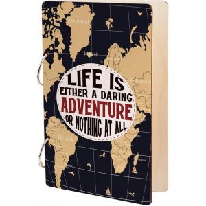 Classeur &agrave; Feuilles Mobiles en Bois Love Laughter Happily Ever After Organisateur de Cartes de V?ux Livre Carte Postale Album Photo 2 anneau Couverture Cadeau Anniversaire - Neuf