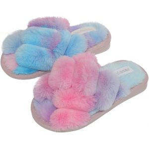 Maas-Chaussons Femme Hiver Pantoufle Peluche Fourrure Chaussons Chaudes De La Maison Pantoufles Bout Ouvert Slippers - Neuf