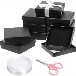 12 Pi&egrave;ces Bijoux Coffret Cadeau, 3,5 X 3,5 X 1,1 Pouces Anneaux Boucles D'oreilles Bijoux Bo&icirc;te &Agrave; Bijoux - Neuf