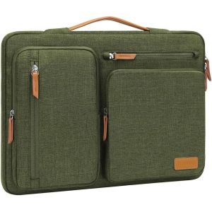 ChicSlick-Housse 360&deg; Pour Ordinateur Portable 13,3 Pouces, Compatible Avec Macbook Air/Pro 13 / Pro 14, Dell Acer Asus, 13-14 Pouces Sac Ouvert Lat&eacute;rale Avec 4 Poches Zipp&eacute;es&Poign&eacute;e,Vert O[X2309] - Neuf