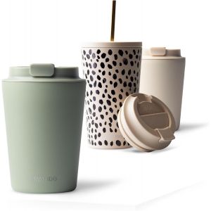 Sjzg-Mug Isotherme 350 Ml, Thermo Caf&eacute; &Eacute;tanche En Acier Inoxydable, Tasse Isotherme Sans Bpa, Mug Isotherme Cafe (Desert Sage) - Neuf