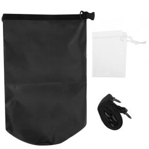 Sac De Rangement Etanche En Pvc Toswim Pour Homme Et Femme, Sac A Dos De Kayak, De Bateau, Noir, Motif Argente - Neuf