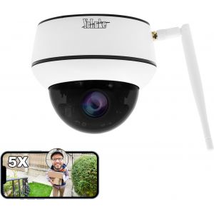 5Mp Upgrade Ptz Wifi Ip Camera Dome Surveillance Cameras 5X Optical Zoom Auto Tracking,Ptz 355°/90° Smart Home Security Camera,Ip66 Sd Card,Audio - Neuf
