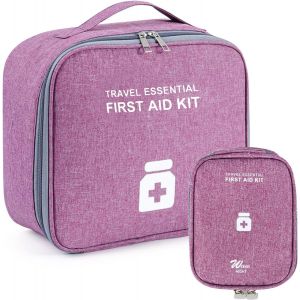 Lot De 2 Sacs À Médicaments - Grande Capacité - Portable - Étanche - Pour La Maison, Le Bureau, Les Voyages Et L'extérieur - Violet - Neuf