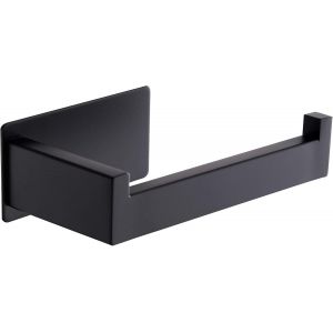 Porte-papier toilette autocollant, sans perçage, en acier inoxydable noir mat, pour salle de bain - Neuf