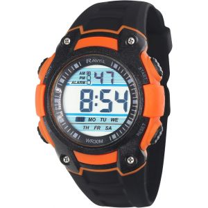 Eryi-- Montre À Quartz Numérique Ronde 3atm Pour Homme Avec Lumière - Rdg.14a - Neuf